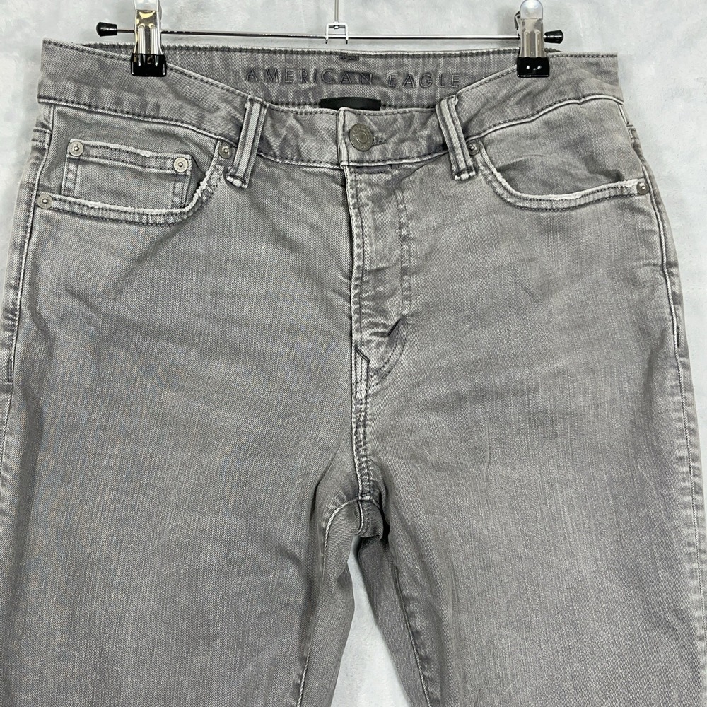 American Eagle Mens Jeans 32 x 32 Slim Gray Next Level Flex Stretch Grunge